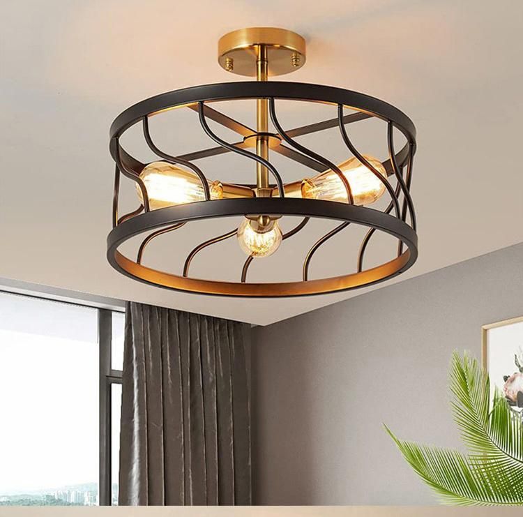 Retro Ceiling Lamp Restaurant Kitchen Bedroom Corridor Porch American Wrought Iron Ceiling Lamp