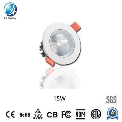 High Quality Factory Price LED Downlight 15W 85-265V 138X82mm