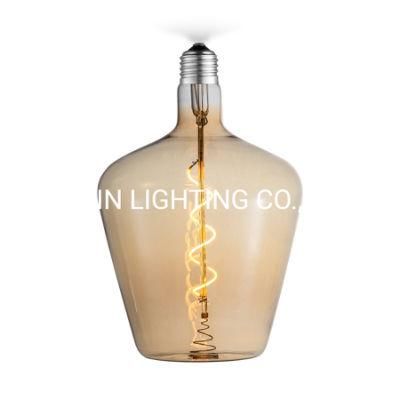 Glass Antique Flexible Spiral LED Filament Light Bulb