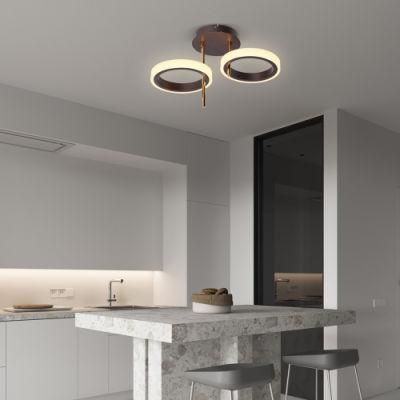 Masivel Simple Nordic Two-Ring Design Home Living Room LED Ceiling Light