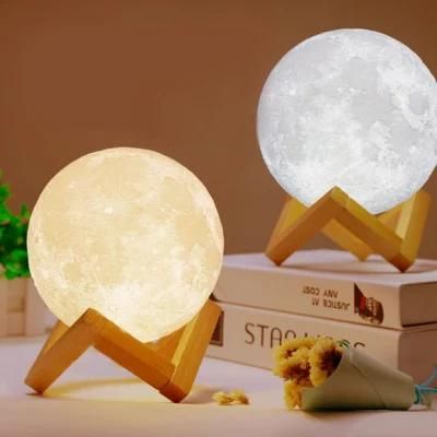 Hot Selling Fashion 3D Printing Service LED Moon Light Lamp