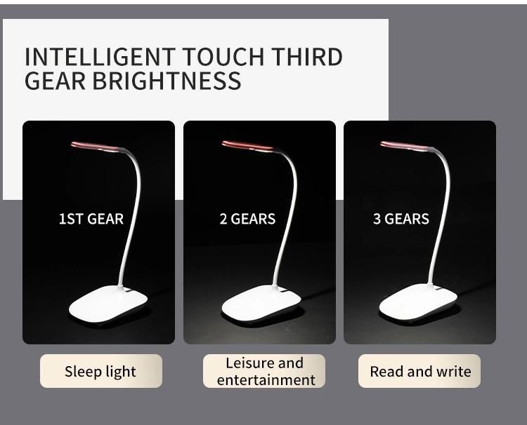 USB Rechargeable LED Table Reading Book Light for Students