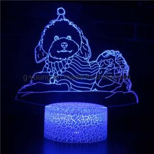 New Dog Lamp 3D Night Light Kid Toy LED 3D Animal Touch Table Lamp