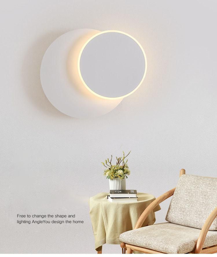 LED Wall Lamp Nordic Minimalist Bedroom Wall Lamp Living Room Round Square Rotatable Wall Lamp