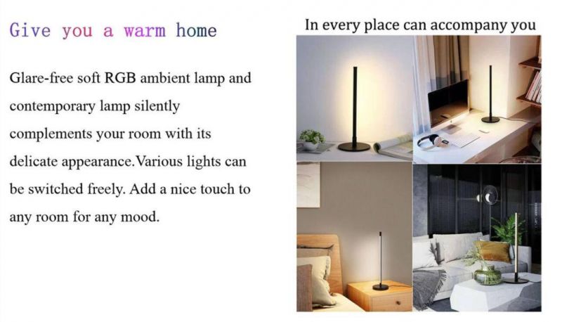 Tube LED Desk Lamp with Round Base for Hotel Bedroom Bedside