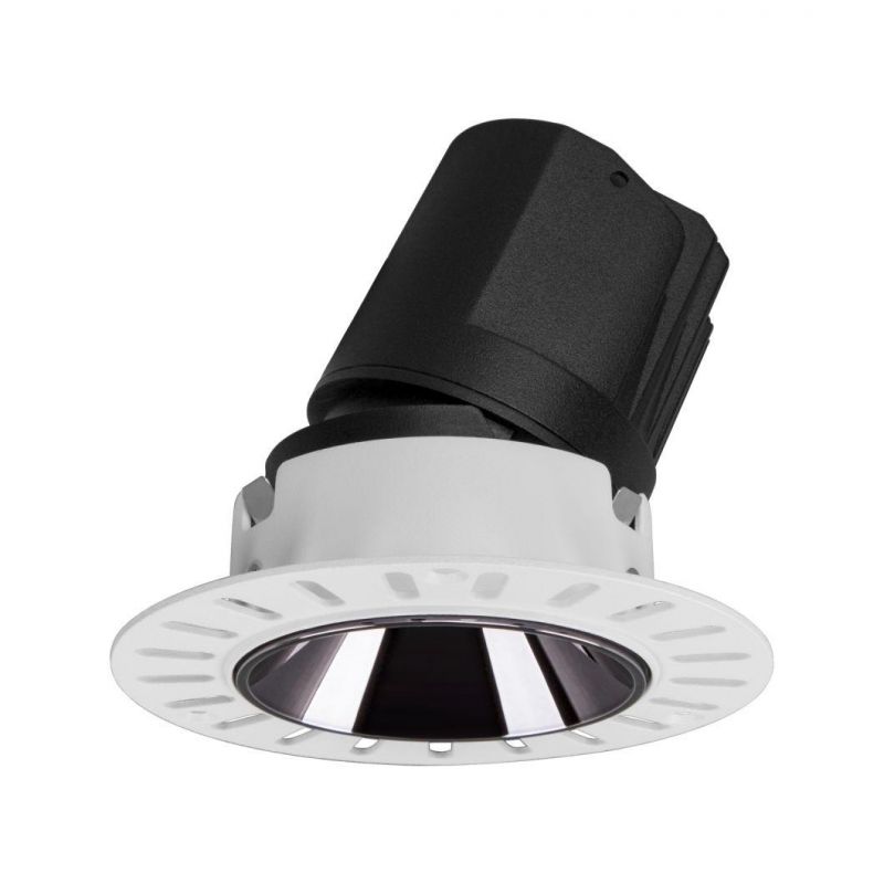 6W 10W Invisible-Adjustable LED Down Light with Mirror Reflector Narrow Edge Frame Embedded Anti-Glare COB Downlight