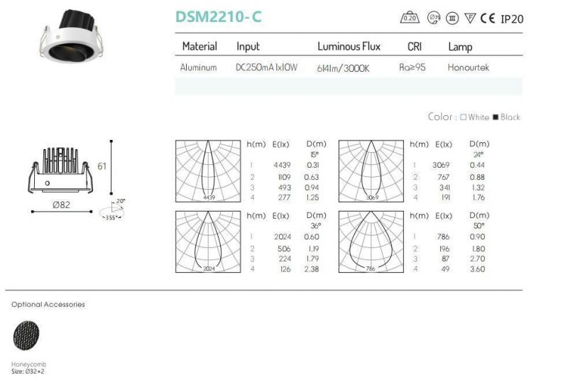 Special Hot Selling Commercial Recessed Mounted LED Downlight Fixture