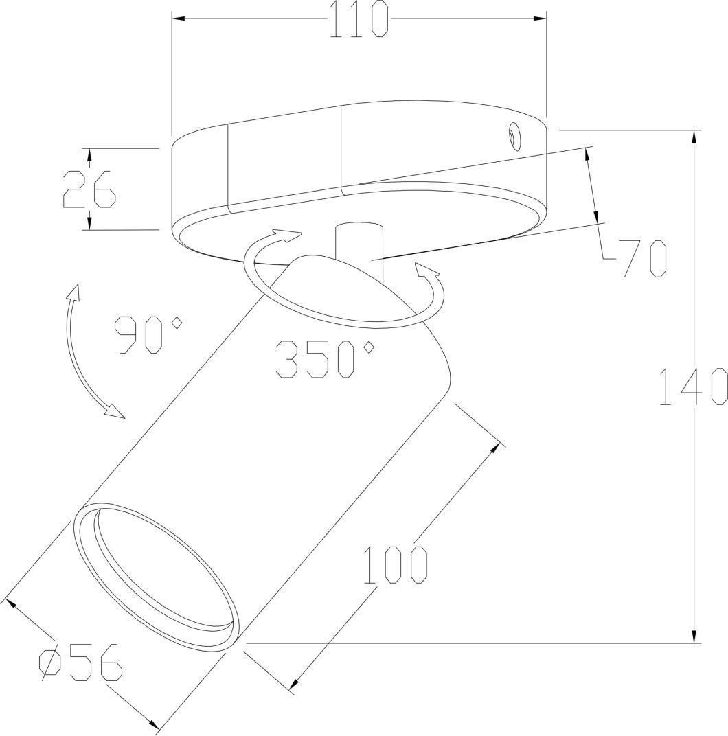 Factory Hot Sale One/Two/Three/Four Head MR16, GU10/G5.3 GU10 Housing Ceiling Spot Light