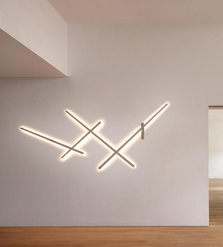 LED Minimalist Postmodern Background Light Irregular Wall Light Italian Design Line Wall Light