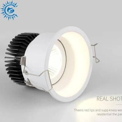 Indoor 3W 5W 7W 9W 12W 18W 24W 3000K 4000K 6000K CCT Dimmable Deep Anti-Glare COB LED Ceiling Spotlight Downlight