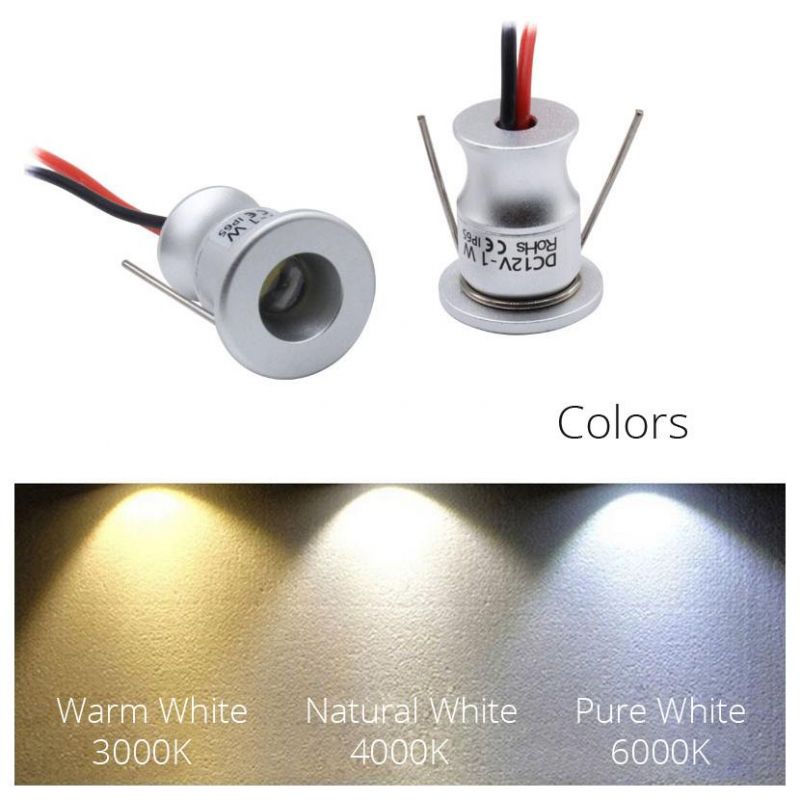 10PCS 1W DC12V IP65 Mini LED Spot Light Thumb Spotlight Lamp Cabinet Ambient Lighting