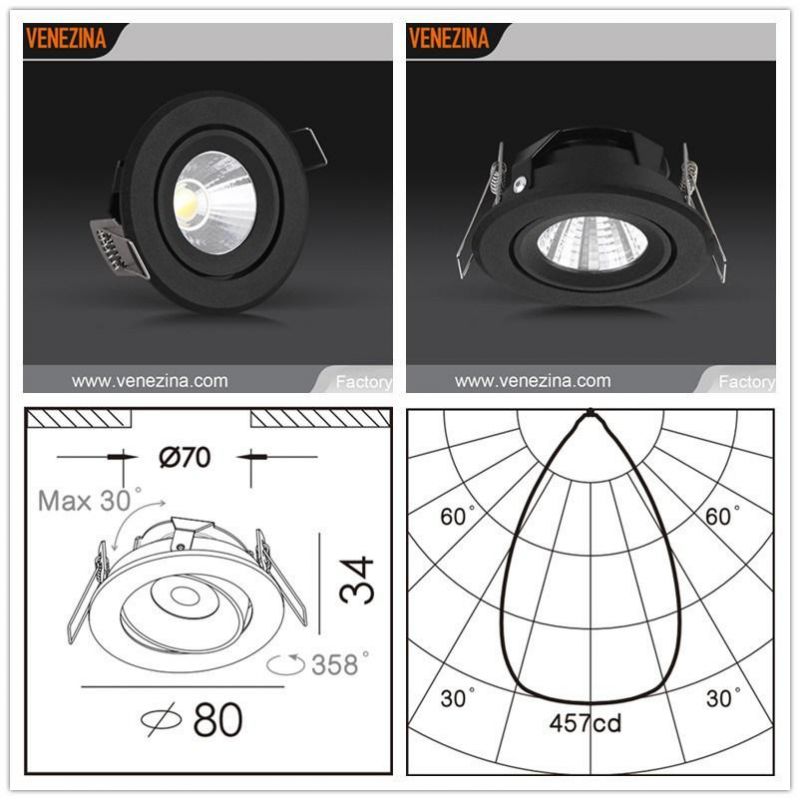 Spring Fixtured 6W LED Recessed Spot Down Light-R6018