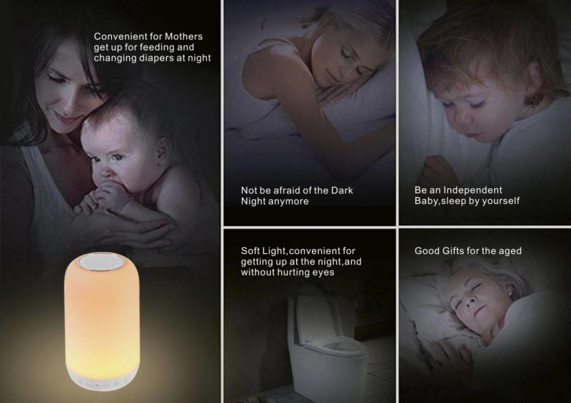 LED Touch Control Induction Dimmer Lamp Smart Dimmable RGB Color Change Rechargeable Bedside Night Light