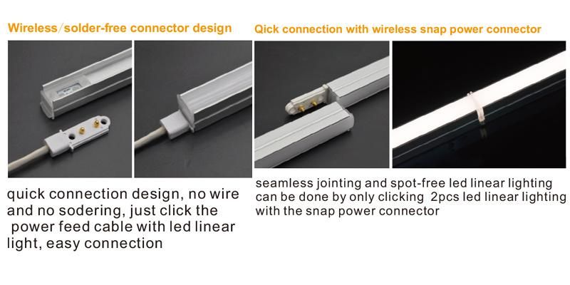 Invisible Install Clip Super Slim Seamless Jointing DOT Free LED Linear Light for Shelf /Cabinet /Display