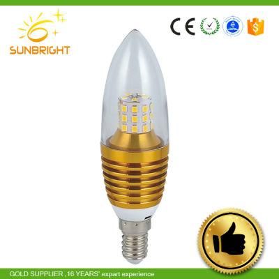 Hot Sale E27 LED Bulbled Candle Bulb for Hotel Ceiling Lighting Crystal Gold
