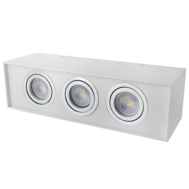 Directional 3head LED Ceiling Spot Light Rectangle Downlight Replaceable LED GU10 Lighting Fixture