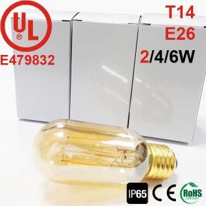 UL/cUL Listed T14 LED Filament Vintage Radio Style T45 Light Bulb E26 2W/4W/6W