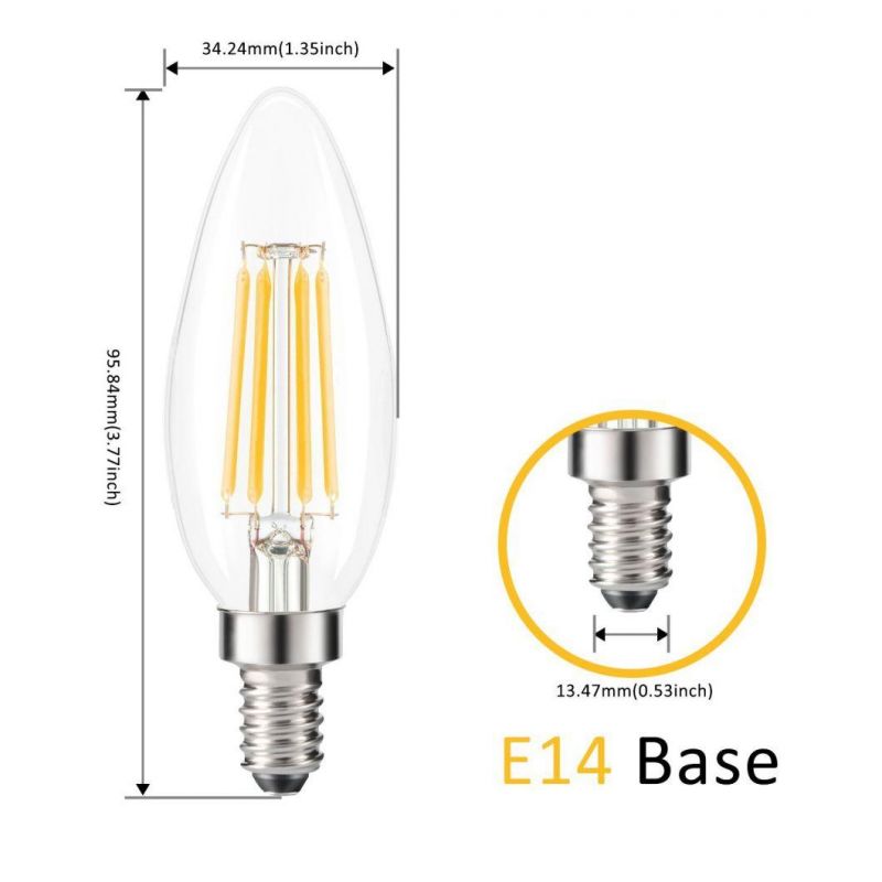 COB Filament C35 E14 230V Dimmable Candle LED Lamp