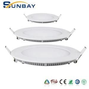 IP54 PF&gt;0.9 Recessed Ultra Thin Round 6 Inch 8 Inch White Housing 3W 6W 9W 12W LED Panel Light