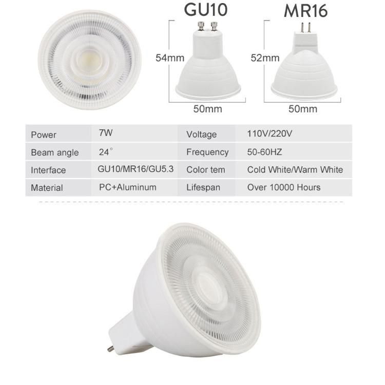 Spotlight MR16 Aluminum Plastic Light GU10 LED Spot