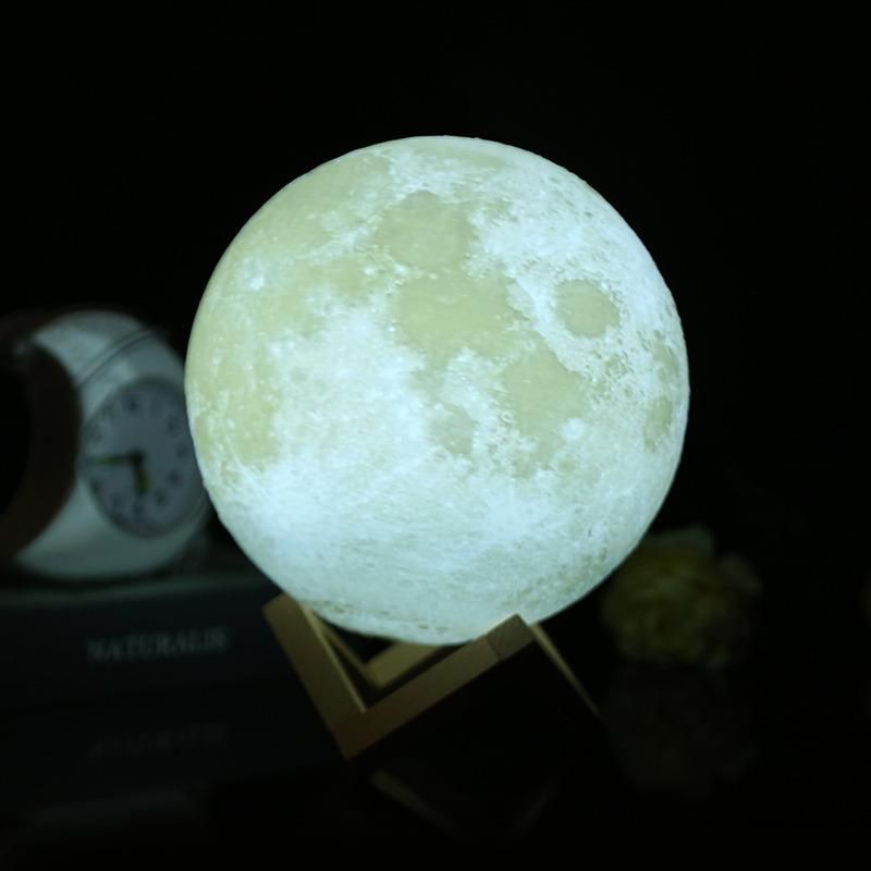 12cm 15cm 18cm 20cm 3D Moon Light Lamp Night Reading Light for Bed Room Decoration