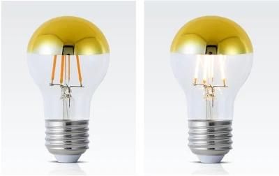 Half Gold Dimmable A19 A60 Mirror LED Light Bulb