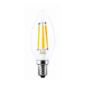 Decorative 110V 220V Glass Dimmable 4W 5W E14 E12 E27 Edison Filament Bulb Warm Light Ca10 Ba10 C35 C37 LED Vintage Candle Light