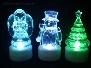 Tealight with Acrylic Topper of Snowman Tree Angel Christmas Decoration