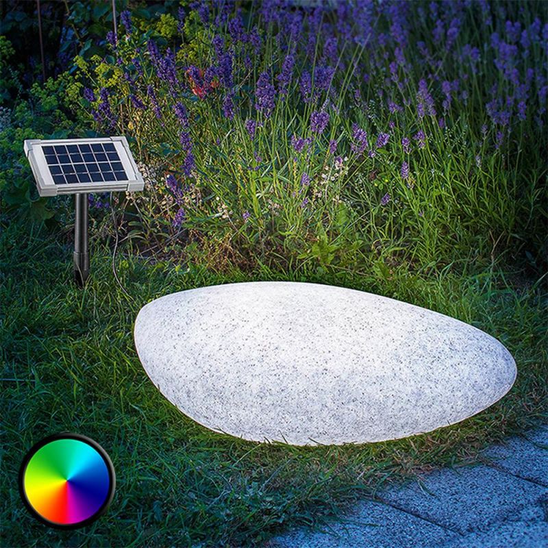 Garden Lights LED Solar Stone Lamps Decorative Outdoor Party Fence Lamp PE Plastic Rock Stone Recharge Light for Patio Lawn Yard