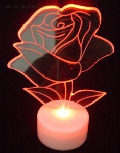 Light up Colour LED Acrylic Rose Christmas Festive Decoration