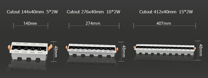 Professional High Flux Light and Customized Rectangle Linear Downlight LED Lights for Car Wash LED Detailing Lighting