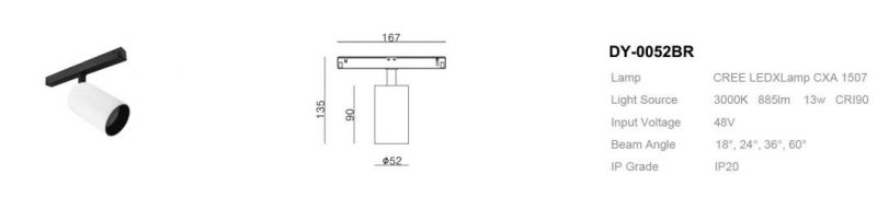 Low Voltage DC48V Track Lighting System 6W 12W 20W LED Magnetic Spotlight for Residential Shop