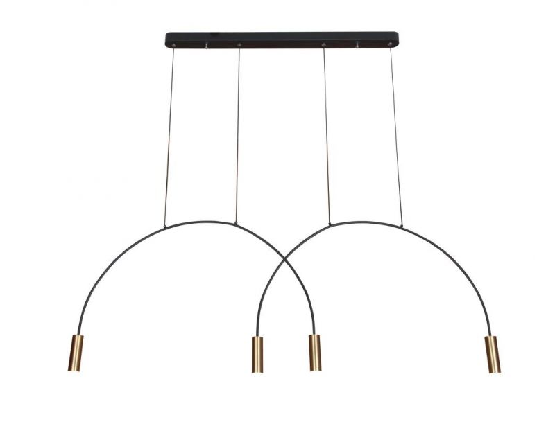 Masivel Black Stylish Simple Chandelier Light for Hall Hotel Living Room