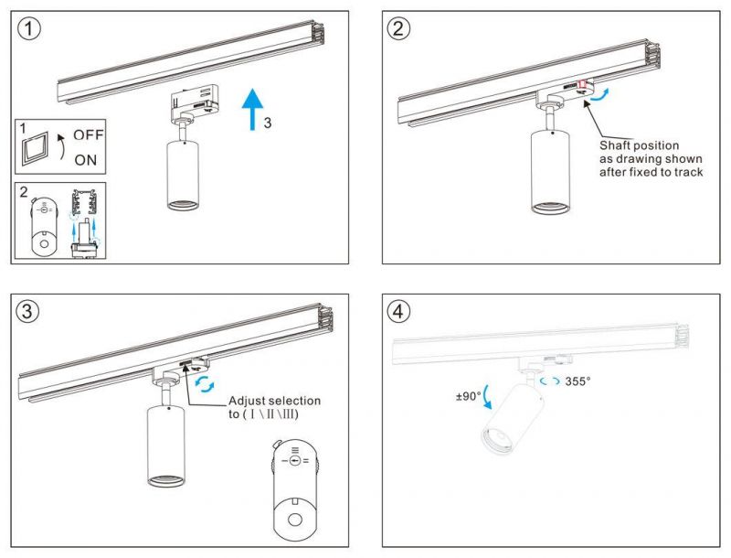 Adjustable UV Lamp Aluminum Housing White Black 3 Phase 4 Phase COB Spot Ceiling Light Rail 10W 15W 25W LED Track Lighting