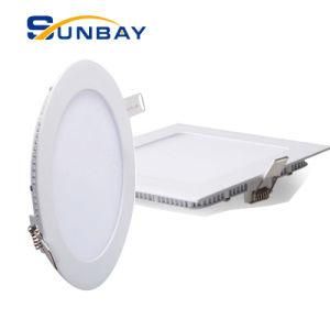 Factory Price PF&gt;0.95 70lm/W 3W-24W Ultra Slim Square Round Ultra Slim Ceiling LED Panel Light