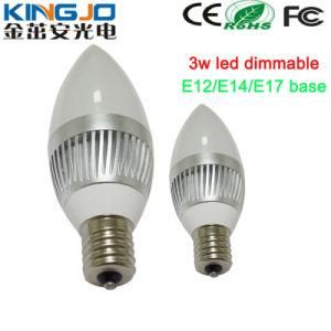 High Luminums 280lm Dimmable E14 E17 3W LED Candle Light
