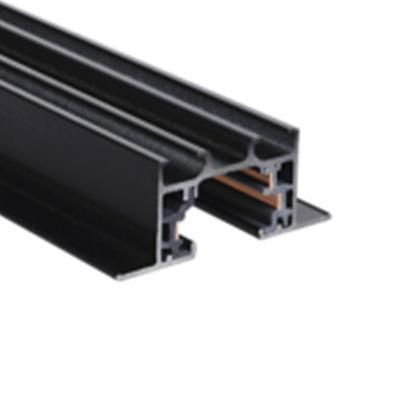 X-Track 3wires Single Circuit 1m Recessed Black Track for Restaurant and Supermarket Decoration