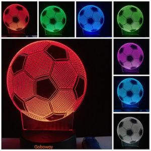 3D Football Soccer Illusion 7 Color Change USB Touch LED Light Night Desk Lamp Commemorate Gift