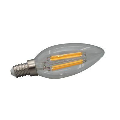 High Transmittance Glass Insulation Protection Lamps C35 Candle Filament Lamps 100-265V