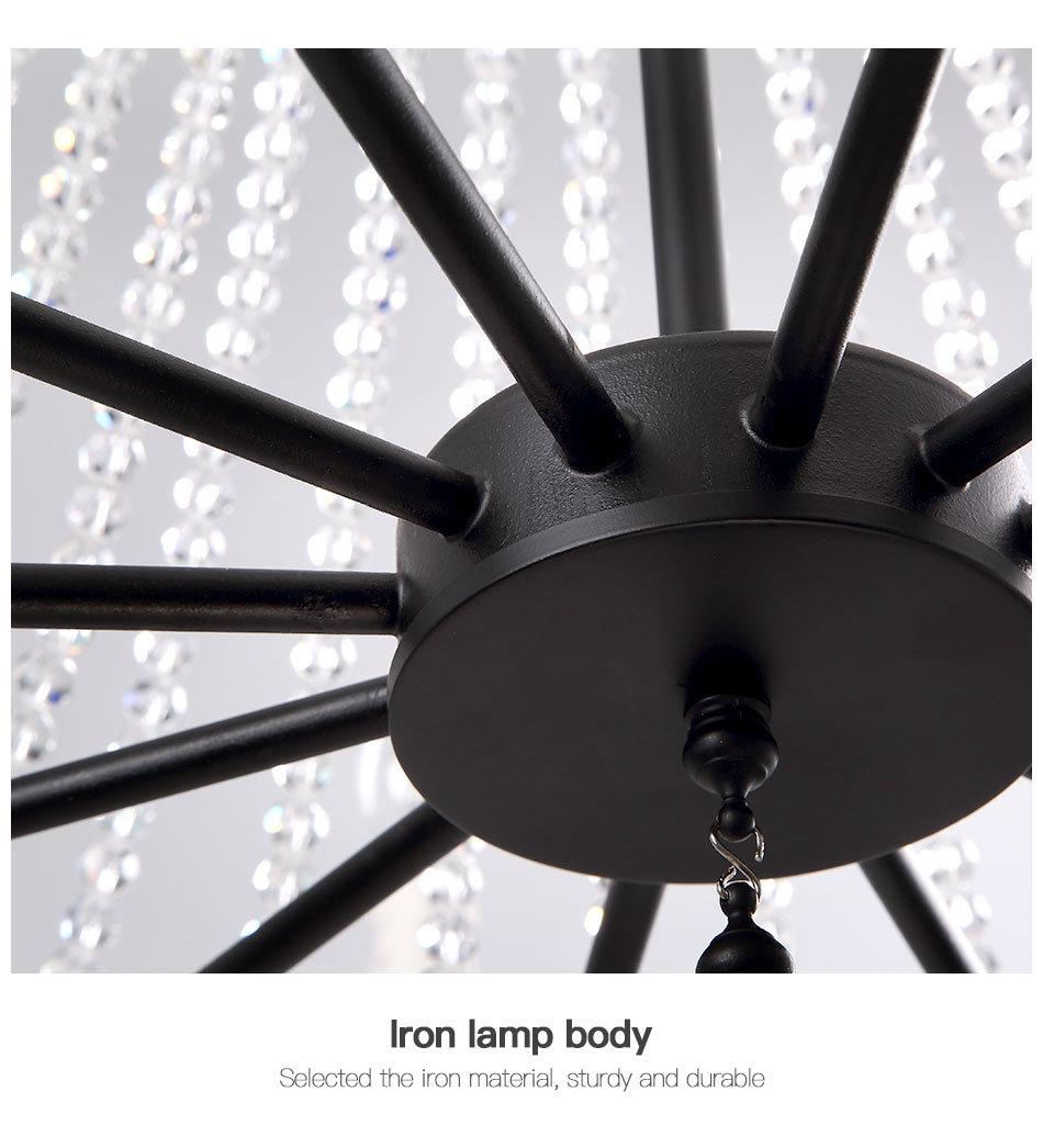 Crystal Glass Bedroom Chandelier Ceiling Pendant Light