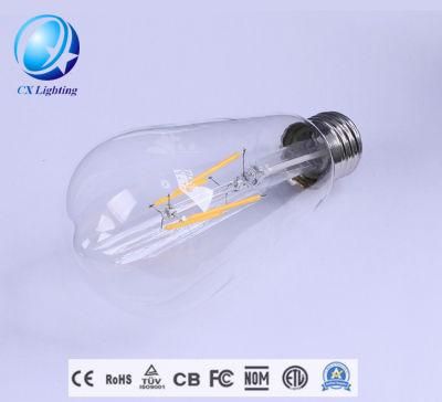 LED Filament Bulb Lamp St64 6W E27/B22 720lm Equal 75W