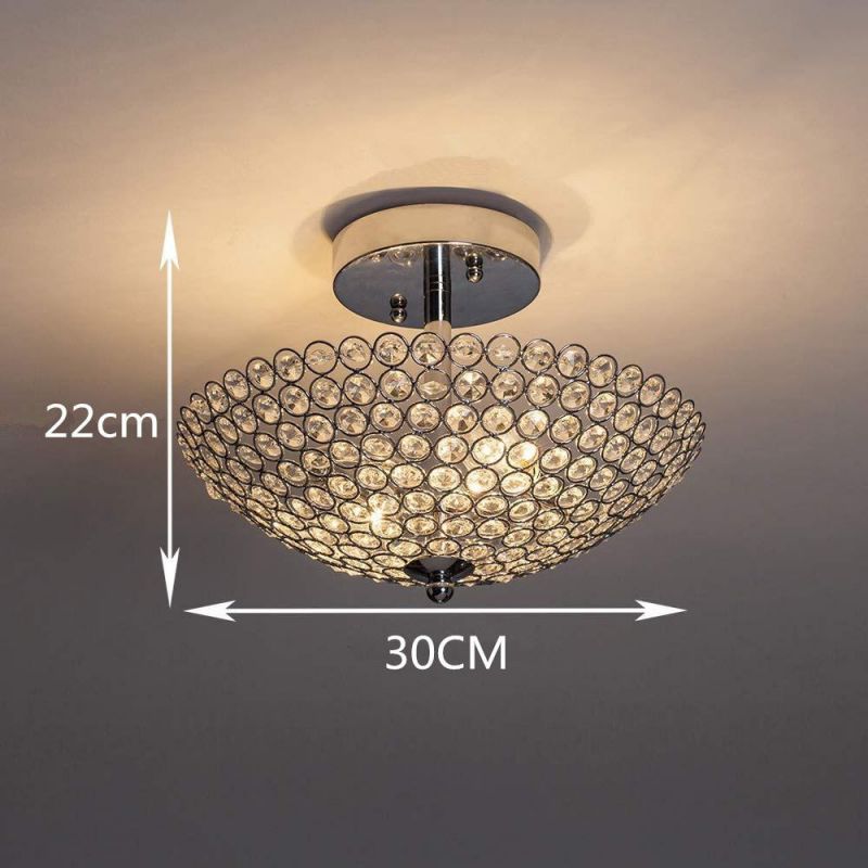 Modern Chrome Ceiling Lamp Decorative Semi Flush Mounted Bedroom Dining Room Crystal Ceiling Lights