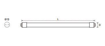 T8 LED Tube Aluminum PC 18W 24W G13