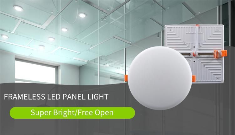 12W 18W 24W 6500K Indoor Frameless Recessed Adjustable Round LED Panel Light
