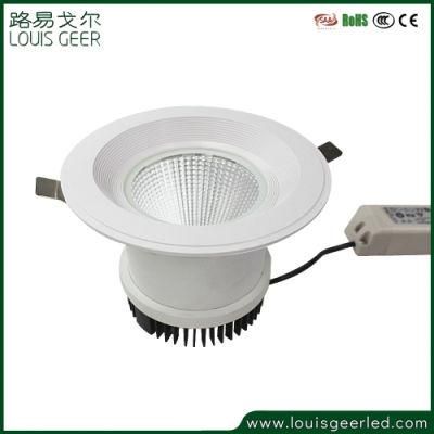 White Aluminium Recessed Anti-Glare Angle Adjustable 30W COB LED Down Light