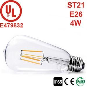 Three 3 Years Warranty UL-Listed E26 4W Dimmable LED Filament Light Bulb St64 St20 St21