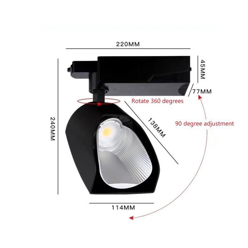Dimmable 24W Modern Fixture Surface Ceiling Spot Lighting System Rail COB LED Track Light
