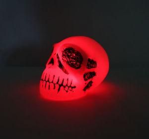 Death&prime;s Head LED Skull Light Creative Flashing Light Colorful Plastic Lamp