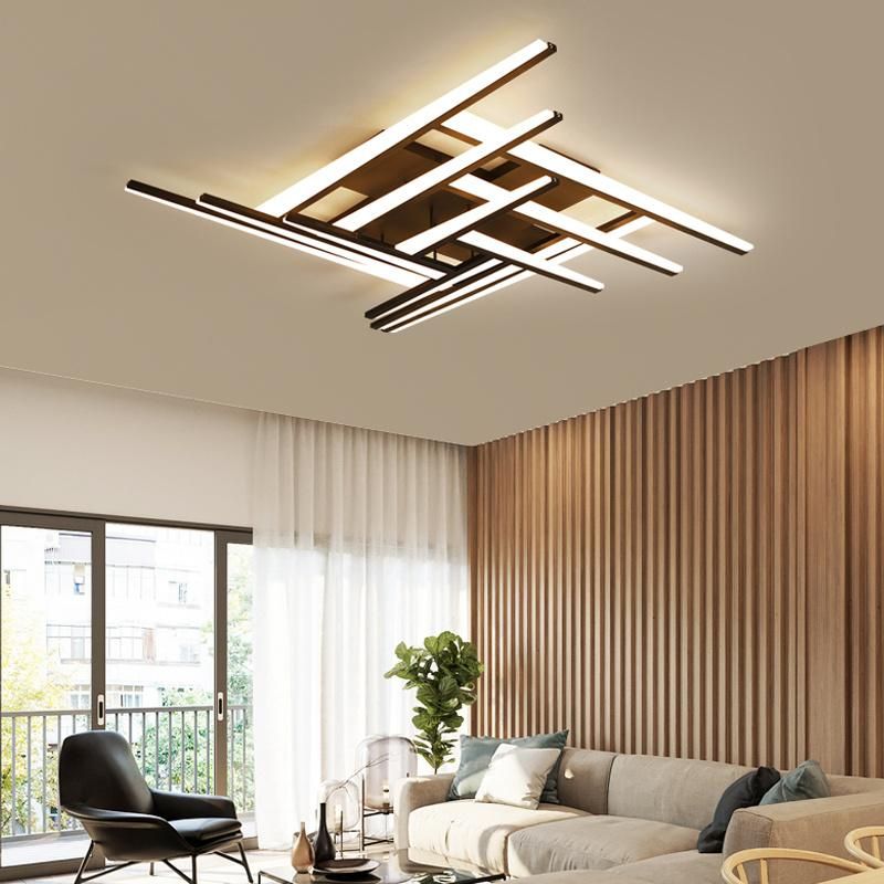 Modern Black Strip LED Acrylic Ceiling Lamp Hanging Light for Living Room