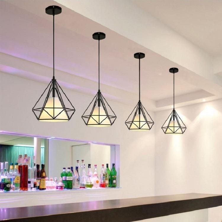 Lights Lighting Modern Chandelier Black Iron Hanging Light Fixtures Hotel Restaurant Ceiling Suspended Lamps